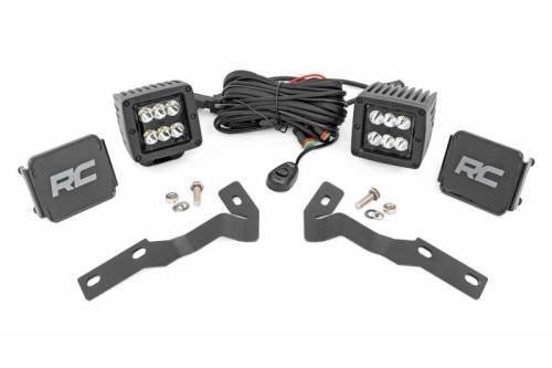 Rough Country - 71080 | Rough Country LED Ditch Light Kit For Toyota Tacoma | 2016-2023 | Black Series With Spot Beam