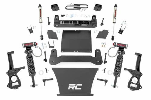 Rough Country - 21657 | Rough Country 6 Inch Lift Kit For Chevrolet Silverado 1500 2/4WD | 2019-2024 | 4.3L, 5.3L, 6.2L Engine, Mono-Leaf Spring, Vertex Coilovers, V2 Rear Shocks