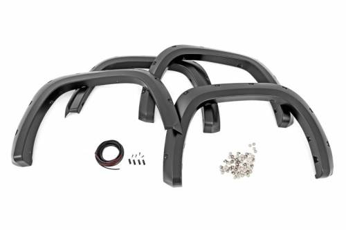 Rough Country - F-T11413-218 | Rough Country Traditional Pocket Fender Flares For Toyota Tundra 2/4WD | 2022-2023 | Midnight Black Metallic (218)