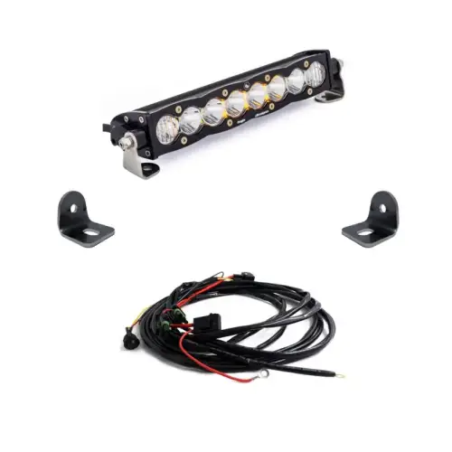 Baja Designs - 447072 | Baja Designs S8 10 Inch Hood Mount Light Bar Kit For Polaris RZR Turbo / RZR XP Turbo | 2018-2021