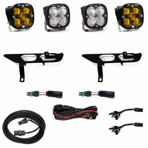 Baja Designs - 447871 | Baja Designs Squadron SAE/Sport Pocket Kit Fog Lights With DRL For Ford F-150 | 2021-2022 | Pair, Clear, Toggle Wiring