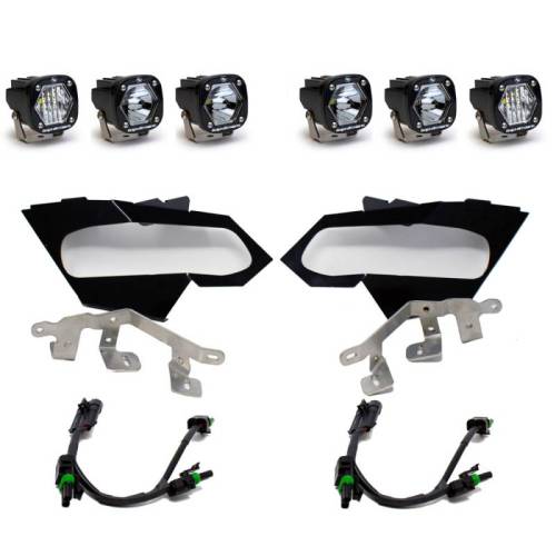 Baja Designs - 447075 | Baja Designs S1 Triple LED/Laser Headlight Kit For Can-Am Maverick X3 | 2017-2021 | Clear