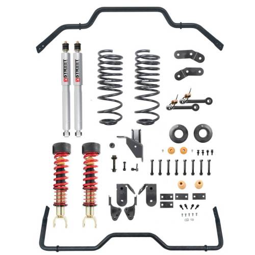 Belltech - 1063HK | Belltech 1 to 3 Inch Front / 4 to 5 Inch Rear Complete Lowering Kit with Height Adjustable Front Coilovers & Sway Bars (2019-2023 Ram 1500)