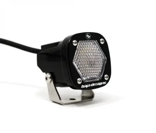 Baja Designs - 380006 | Baja Designs S1 Black LED Auxiliary Light Pod | Single, Work/Scene Light Pattern, Clear, Universal