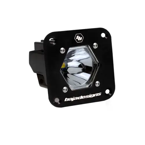 Baja Designs - 381001 | Baja Designs S1 Black Flush Mount LED Auxiliary Light Pod | Single, Spot Light Pattern, Clear, Universal