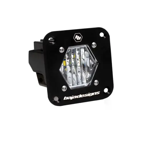 Baja Designs - 381005 | Baja Designs S1 Black Flush Mount LED Auxiliary Light Pod | Single, Wide Cornering Light Pattern, Clear, Universal