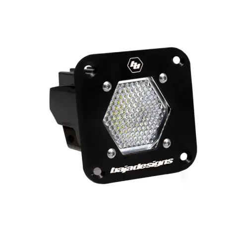 Baja Designs - 381006 | Baja Designs S1 Black Flush Mount LED Auxiliary Light Pod | Single, Work/Scene Light Pattern, Clear, Universal