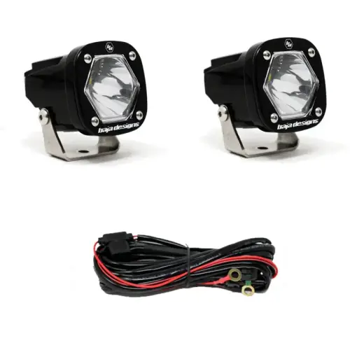 Baja Designs - 387801 | Baja Designs S1 Black LED Auxiliary Light Pod | Pair, Spot Light Pattern, Clear, Universal