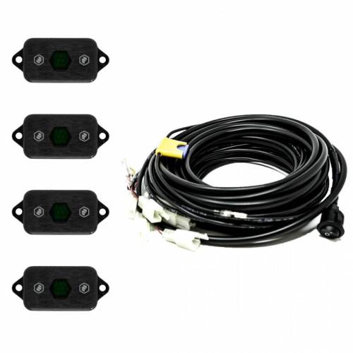 Baja Designs - 447057 | Baja Designs LED Rock Light Kit For Small To Mid-sized Vehicle | Green, Universal