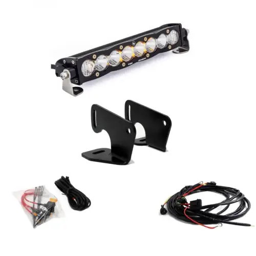 Baja Designs - 447166 | Baja Designs S8 10 Inch Hood Mount LED Light Bar Kit For Polaris Pro XP / RZR Turbo | 2020-2022