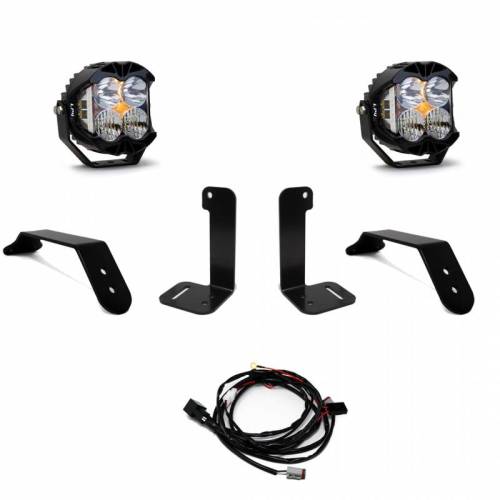 Baja Designs - 447658 | Baja Designs LP4 Pro Bumper LED Light Kit For Jeep Gladiator JT / Wrangler JL | 2018-2022 | Driving/Combo Light Pattern, Clear, Toggle Wiring, With OE Plastic Bumper