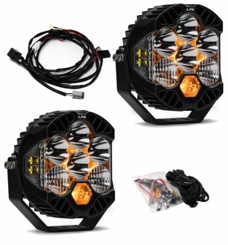 Baja Designs - 447671 | Baja Designs LP6 Pro Bumper LED Pod Light Kit For Jeep Gladiator JT / Wrangler JL | 2018-2022 | Driving/Combo Light Pattern, Clear, Toggle Wiring, With OE Steel Bumper