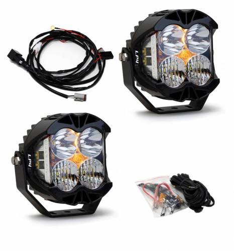 Baja Designs - 447672 | Baja Designs LP4 Pro Bumper LED Pod Light Kit For Jeep Gladiator JT / Wrangler JL | 2018-2022 | Driving/Combo Light Pattern, Clear, Toggle Wiring Type, With OE Steel Bumper