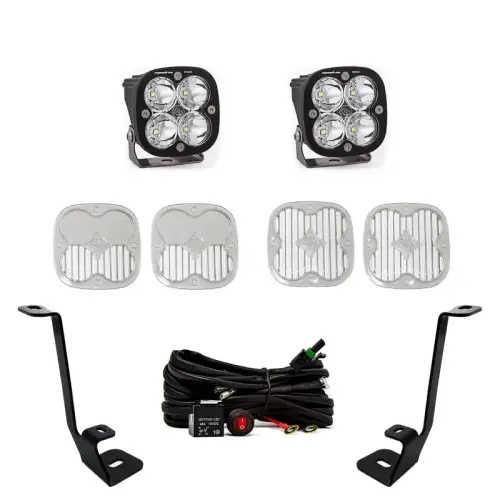 Baja Designs - 447696 | Baja Designs Squadron Pro A-Pillar LED Light Pod Kit For Ford F-150 | 2021-2022 | Spot Light Pattern, Clear, Toggle Wiring