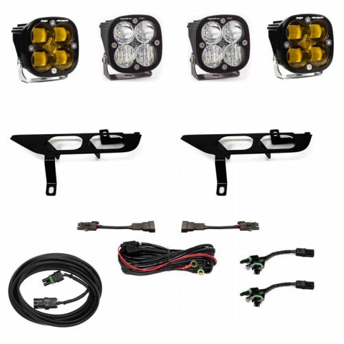 Baja Designs - 447698 | Baja Designs Squadron SAE/Sport Pocket Fog Light Kit For Without DRL Ford F-150 | 2021-2022 | SAE Fog, Clear/Amber, Toggle Wiring