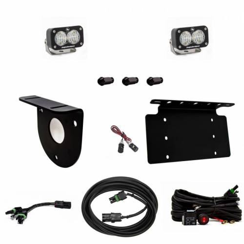 Baja Designs - 447764 | Baja Designs S2 Sport Dual Reverse Light Kit For Ford Bronco | 2021-2023 | Wide Cornering, Light Pattern, Clear, Toggle Wiring, With License Plate Mount