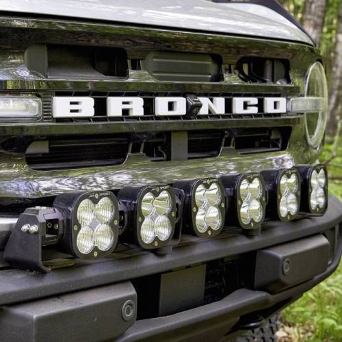 Baja Designs - 447768 | Baja Designs XL Sport Bumper Linkable LED Light Bar Kit For Ford Bronco | 2021-2023 | Multi-Pattern Light Pattern, Clear, Toggle Wiring, With OE Plastic Bumper