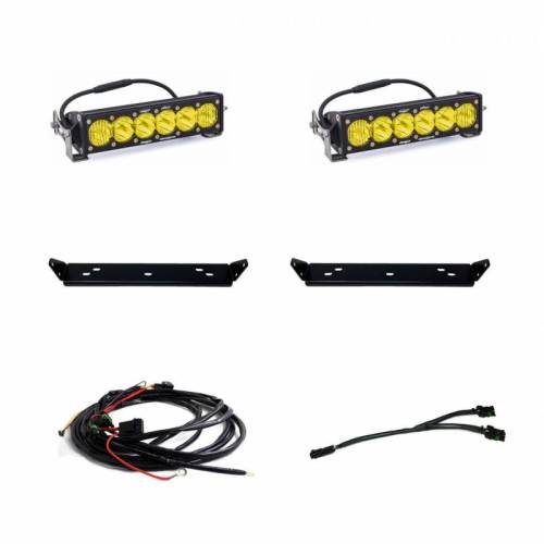 Baja Designs - 448064 | Baja Designs OnX6+ 10 Inch Dual Behind Grille LED Light Bar Kit For Ford F-150 Raptor | 2021-2023 | Amber