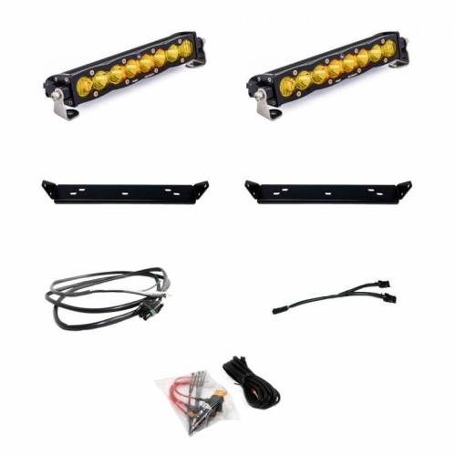 Baja Designs - 448066 | Baja Designs S8 10 Inch Dual Behind Grille LED Light Bar Kit For Ford F-150 Raptor | 2021-2023 | Amber