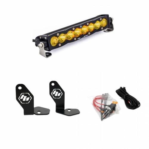 Baja Designs - 448102 | Baja Designs S8 Hood Mount Light Bar Kit For Polaris RZR Pro R | 2022-2023 | Driving/Combo, Amber, 10 Inch