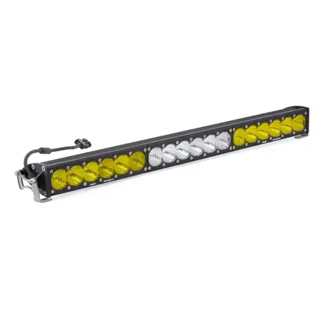 Baja Designs - 463014 | Baja Designs OnX6 Straight Dual Control LED Light Bar | Driving/Combo Light Pattern, Amber/Clear, 30 Inch, Universal