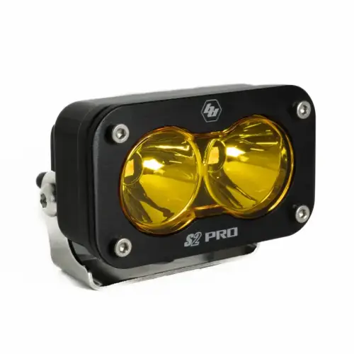 Baja Designs - 480011 | Baja Designs S2 Pro Black Auxiliary LED Light Pod | Spot Light Pattern, Amber, Universal