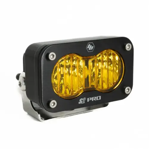 Baja Designs - 480015 | Baja Designs S2 Pro Black Auxiliary LED Light Pod | Wide Cornering Light Pattern, Amber, Universal