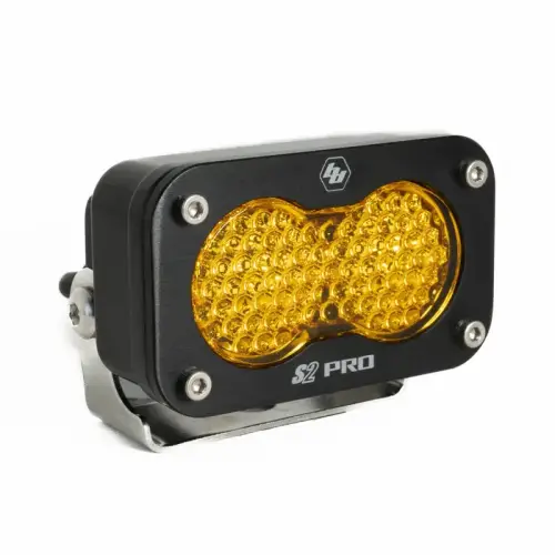 Baja Designs - 480016 | Baja Designs S2 Pro Black Auxiliary LED Light Pod | Work/Scene Light Pattern, Amber, Universal