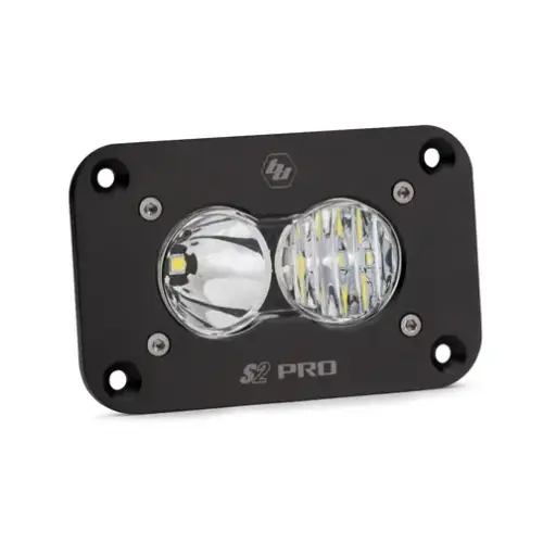 Baja Designs - 481003 | Baja Designs S2 Pro Black Flush Mount LED Auxiliary Light Pod | Single, Driving/Combo, Pattern, Clear, Universal