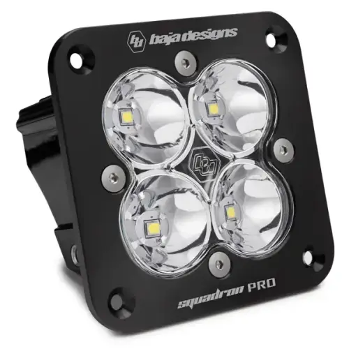 Baja Designs - 491001 | Baja Designs Squadron Pro Black Flush Mount Auxiliary LED Light Pod | Single, Spot Light Pattern, Clear, Universal