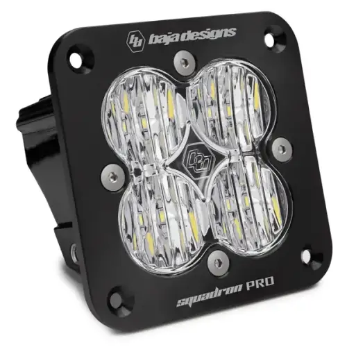 Baja Designs - 491005 | Baja Designs Squadron Pro Black Flush Mount Auxiliary LED Light Pod | Single, Wide Corning Light Pattern, Clear, Universal