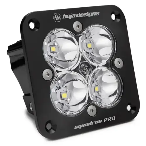 Baja Designs - 491006 | Baja Designs Squadron Pro Black Flush Mount Auxiliary LED Light Pod | Single, Work/Scene Light Pattern, Clear, Universal