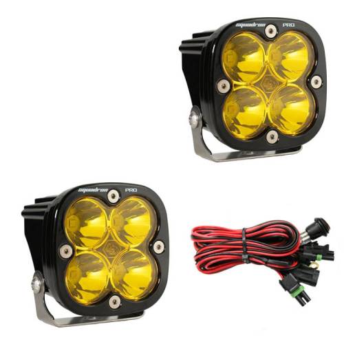 Baja Designs - 497811 | Baja Designs Squadron Pro Black Auxiliary LED Light Pod | Pair, Spot Light Pattern, Amber, Universal