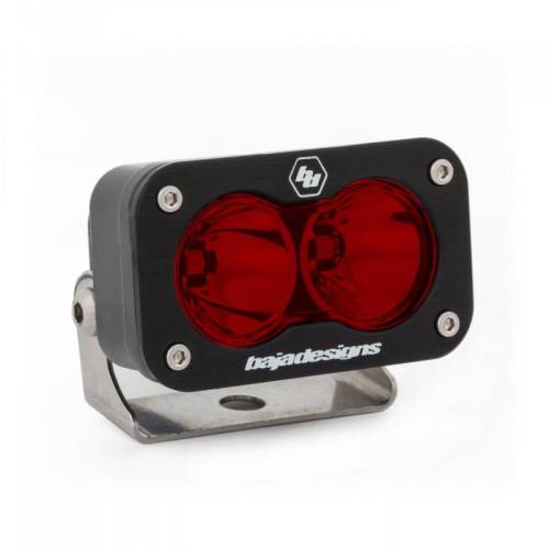 Baja Designs - 540001RD | Baja Designs S2 Sport Black Auxiliary LED Light Pod | Single, Spot Light Pattern, Red, Universal