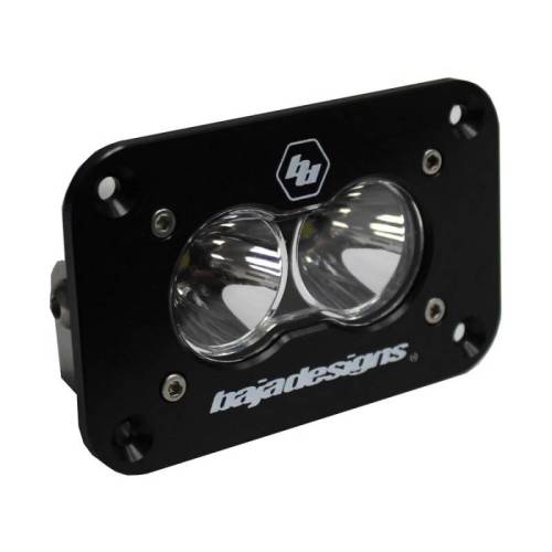 Baja Designs - 541001 | Baja Designs S2 Sport Black Flush Mount Auxiliary LED Light Pod | Single, Spot Light Pattern, Clear, Universal