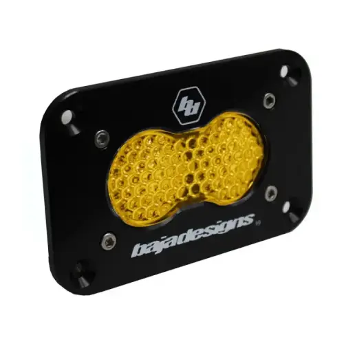 Baja Designs - 541016 | Baja Designs S2 Sport Black Flush Mount Auxiliary LED Light Pod | Single, Work/Scene Light Pattern, Amber, Universal