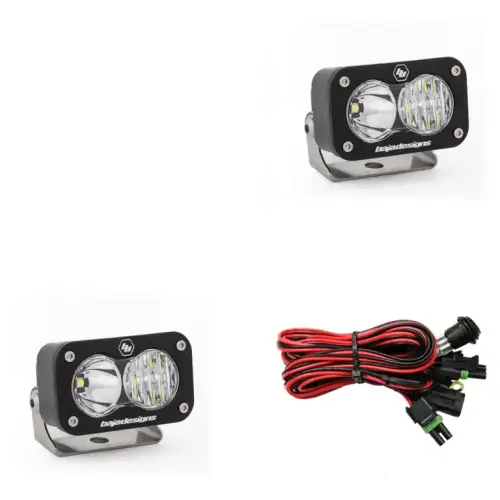 Baja Designs - 547803 | Baja Designs S2 Sport Black Auxiliary LED Light Pod | Pair, Driving/Combo Pattern, Clear, Universal