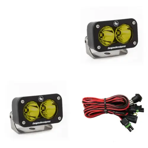 Baja Designs - 547811 | Baja Designs S2 Sport Black Auxiliary LED Light Pod | Pair, Spot, Light Pattern, Amber, Universal