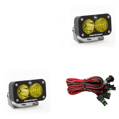 Baja Designs - 547813 | Baja Designs S2 Sport Black Auxiliary LED Light Pod | Pair, Driving/Combo Light Pattern, Amber, Universal