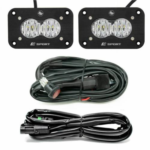 Baja Designs - 547807 | Baja Designs S2 Sport Black Flush Mount Reverse LED Light Pod Kit | Wide Cornering Light Pattern, Clear, Universal