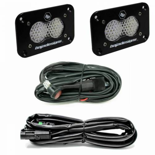 Baja Designs - 547808 | Baja Designs S2 Sport Black Flush Mount Reverse LED Light Pod Kit | Work/Scene Light Pattern, Clear, Universal