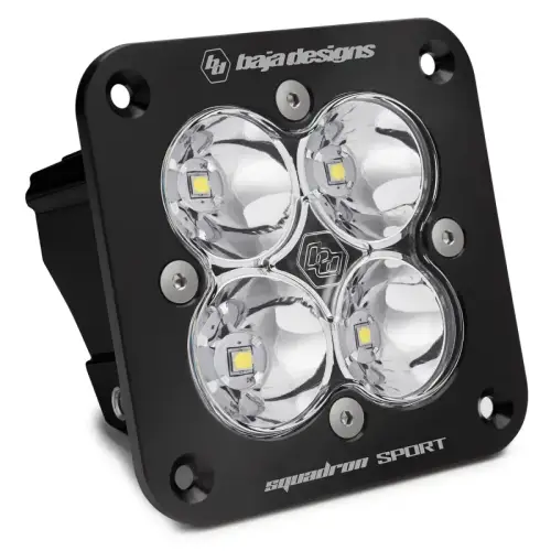 Baja Designs - 551001 | Baja Designs Squadron Sport Black Flush Mount Auxiliary LED Light Pod | Single, Spot Light Pattern, Clear, Universal