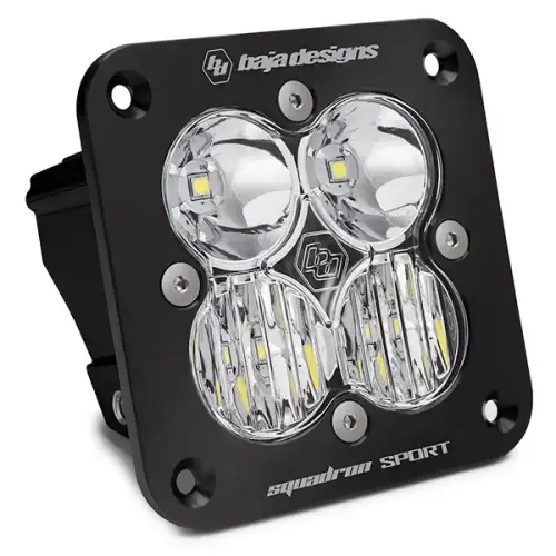 Baja Designs - 551003 | Baja Designs Squadron Sport Black Flush Mount Auxiliary LED Light Pod | Single, Driving/Combo Pattern, Clear, Universal