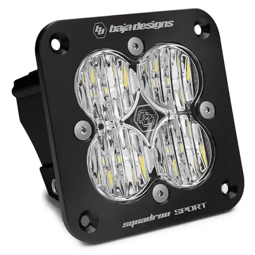 Baja Designs - 551005 | Baja Designs Squadron Sport Black Flush Mount Auxiliary LED Light Pod | Single, Wide Cornering Light Pattern, Clear, Universal