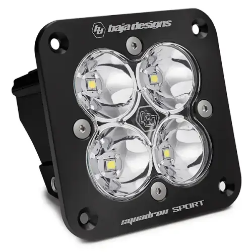 Baja Designs - 551006 | Baja Designs Squadron Sport Black Flush Mount Auxiliary LED Light Pod | Single, Work/Scene Light Pattern, Clear, Universal