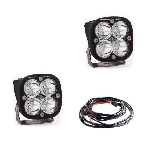 Baja Designs - 557801 | Baja Designs Squadron Sport Black Auxiliary LED Light Pod | Pair, Spot Light Pattern, Clear, Universal