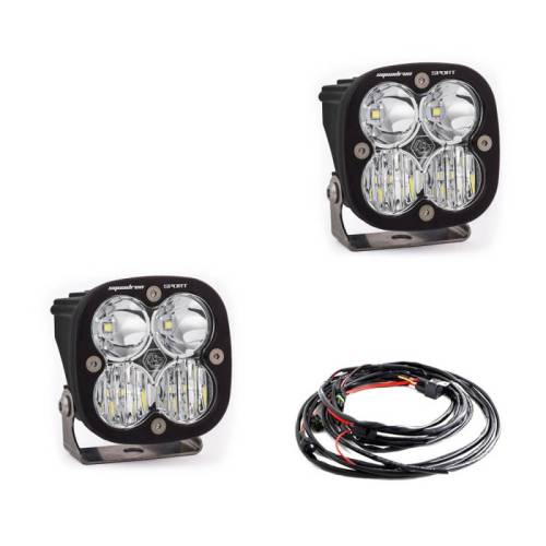 Baja Designs - 557803 | Baja Designs Squadron Sport Black Auxiliary LED Light Pod | Pair, Driving/Combo Pattern, Clear, Universal