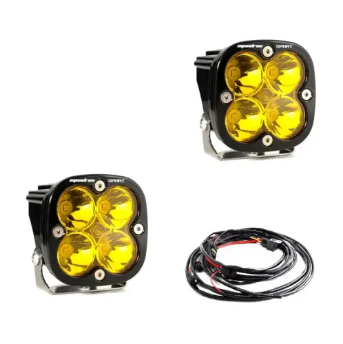 Baja Designs - 557811 | Baja Designs Squadron Sport Black Auxiliary LED Light Pod | Pair, Spot, Light Pattern, Amber, Universal