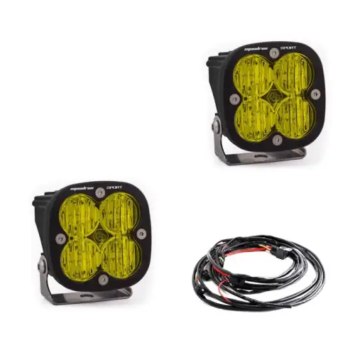 Baja Designs - 557815 | Baja Designs Squadron Sport Black Auxiliary LED Light Pod | Pair, Wide Cornering Light Pattern, Amber, Universal