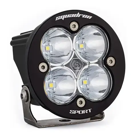 Baja Designs - 580001 | Baja Designs Squadron-R Sport Black Auxiliary LED Light Pod | Single, Spot Light Pattern, Clear, Universal